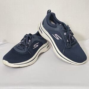 Skechers GoWalk Comfort Shoes Womens 10 Navy Blue Arch Support Athletic Trainers